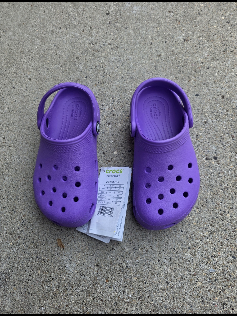 Crocs Kids' Classic Clog in Purple Little Girls 12
